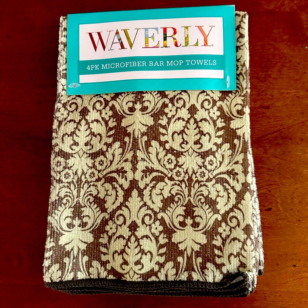 Waverly 4 pack paisley microfiber bar mop towels
